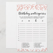 Papier Jeu éditable de Scattergories d'anniversaire (Devant / Derrière)