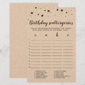 Papier Jeu éditable de Scattergories d'anniversaire (Devant / Derrière)
