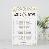 Papier Jeu éditable de 'Would He Rather' pour anniversair (Debout devant)