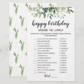 Papier Jeu éditable Joyeux Anniversaire autour du monde (Devant / Derrière)