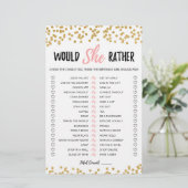 Papier Jeu éditable 'Would She Rather' pour anniversaire (Debout devant)