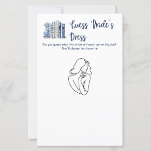 Papier Jeu élégant de devinette de la robe de mariée pour