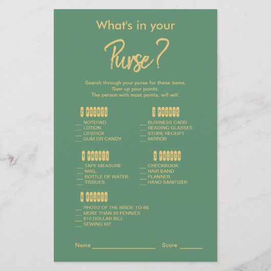 Papier Jeu élégant de douche de mariée tropicale verte et (Dos)