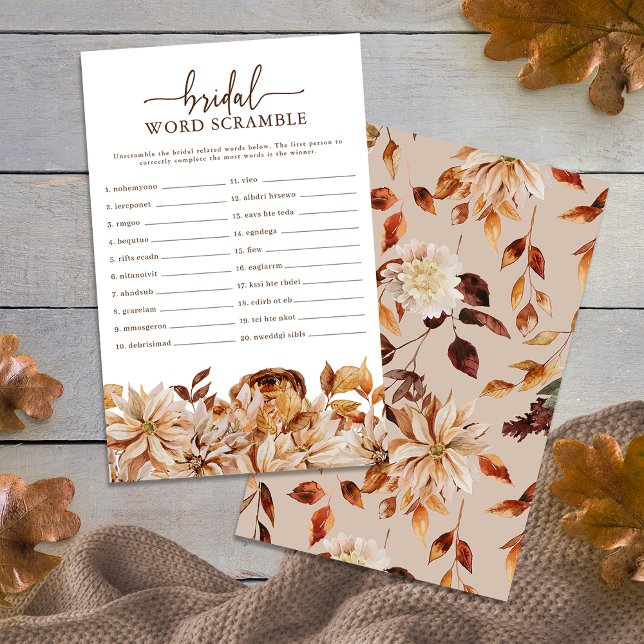 Papier Jeu élégant de lettres brouillées (Elegant Word Scramble Game
)