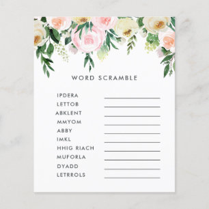 Papier Jeu élégant floral aquarelle pour baby shower