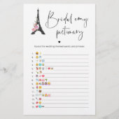 Papier Jeu émoticônes de douche à thème Paris (Devant)