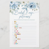 Papier Jeu émotionnel de la nuptiale florale bleue (Devant)