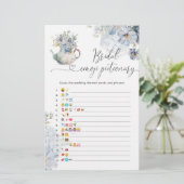 Papier Jeu émotionnel de la nuptiale florale bleue (Debout devant)