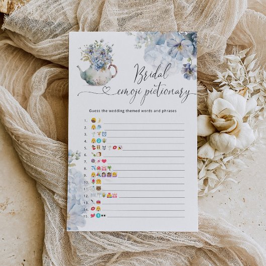 Papier Jeu émotionnel de la nuptiale florale bleue