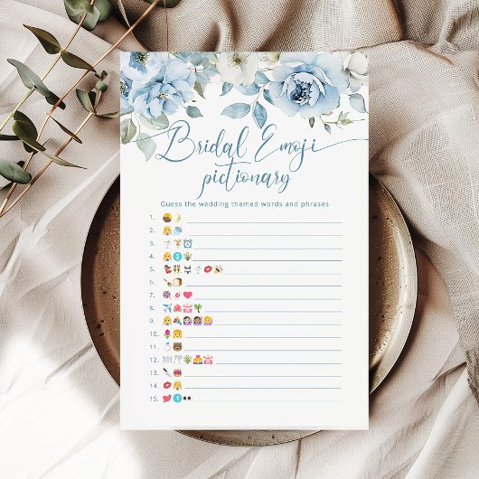 Papier Jeu émotionnel de la nuptiale florale bleue
