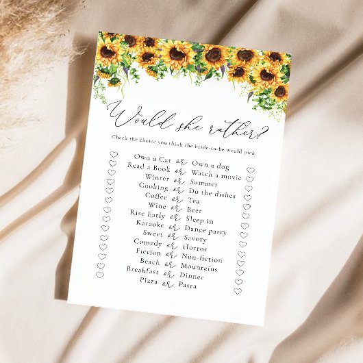 Papier Jeu Fête des mariées tournesol