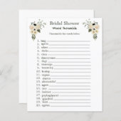Papier Jeu Fête des mariées Word Scramble (Devant / Derrière)