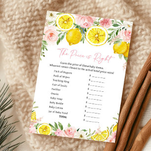 Papier Jeu Fleurs Roses Citron The Price Is Right