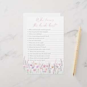 Papier Jeu 'Fleurs Sauvages Pastel - Qui Connaît le Mieux