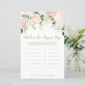 Papier Jeu Floral Blush rose et or Baby shower IMPRIMER (Debout devant)