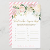 Papier Jeu Floral Blush rose et or Baby shower IMPRIMER (Devant / Derrière)