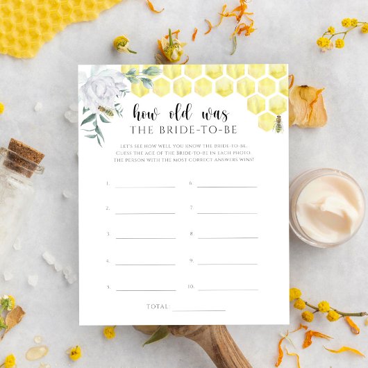 Papier Jeu floral d'abeille Quel âge avait la mariée pour