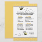 Papier Jeu Gray Yellow Bumble Bee Qu'est-ce qu'il y a dan (Devant / Derrière)