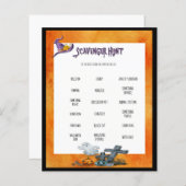 Papier Jeu Halloween Scavenger Chasse (Devant / Derrière)