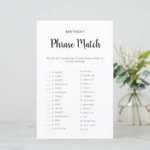 Papier Jeu imprimable de correspondance de phrases d'anni