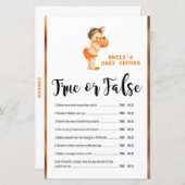 Papier Jeu imprimé pour Baby Shower Little Pumpkin (Devant / Derrière)