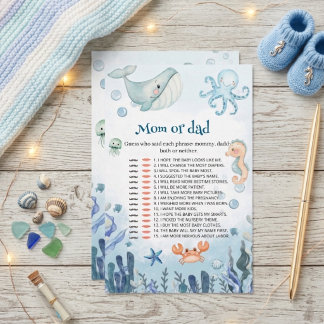 Papier Jeu Maman ou Papa Mer Vous Voir Bientôt Octopus ba