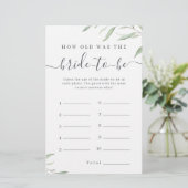 Papier Jeu minimal verdure quel âge avait la mariée (Debout devant)