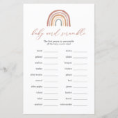 Papier Jeu Mot Baby shower Arc-en-ciel (Devant)