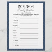 Papier Jeu Mot de Réunion Familiale (Devant)