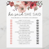 Papier Jeu nuptial Il A Dit Qu'Elle A Dit Red Blush Flora (Devant)