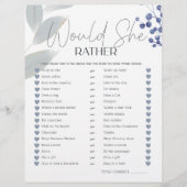 Papier Jeu nuptiale Elle Plutôt Dusty Blue Flowers (Devant)