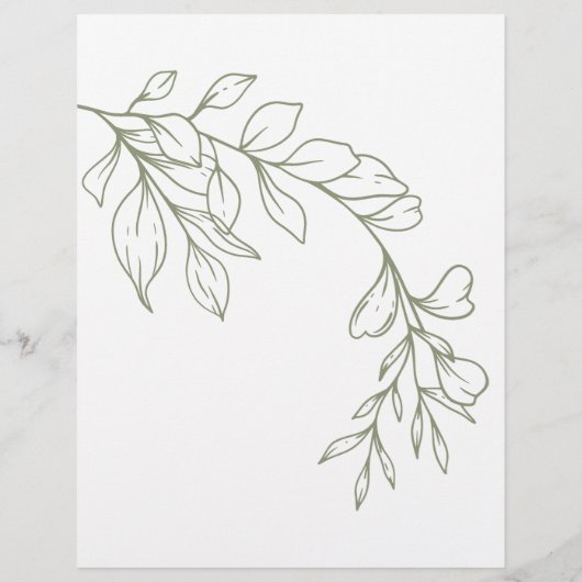 Papier Jeu nuptiale Plairait-Elle Fleurs Boho Sage (Dos)