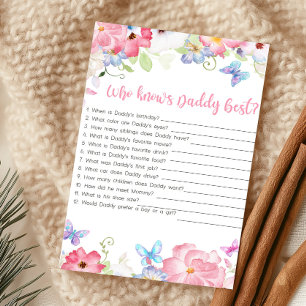 Papier Jeu Petite Papillon Floral Qui Connaît Mieux Papa