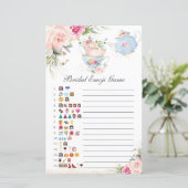 Papier Jeu photo de la fête du thé rose floral (Debout devant)