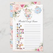 Papier Jeu photo de la fête du thé rose floral (Devant / Derrière)