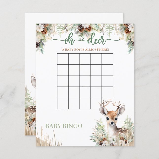 Papier Jeu pour une Baby Shower Garçon sur le thème du Ce (Devant / Derrière)