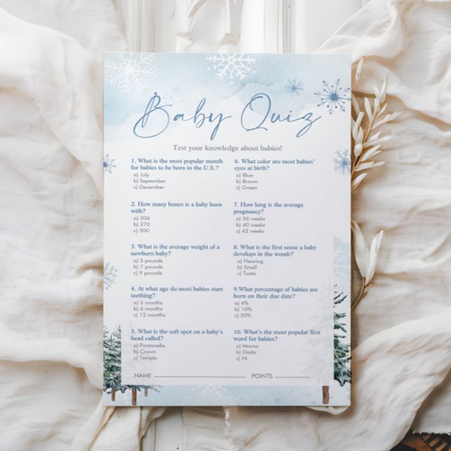 Papier Jeu Quiz baby shower (Créateur téléchargé)