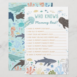 Papier Jeu Sous La Mer Qui Connaît Le Mieux Maman