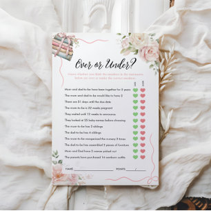 Papier Jeu sur ou sous Baby shower
