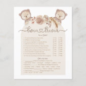 Papier Jeu Trivia Twin Tan Boho Baby shower Ours (Devant)