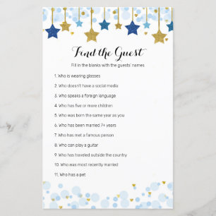 Papier Jeu Trouver l'invité Twinkle Twinkle Aquarelle