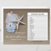 Papier Jeu Wedding shower de mots pour bête (Devant / Derrière)