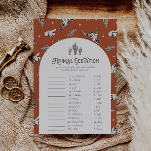 Papier Jeu Wild West Animal Gestation