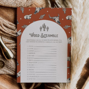Papier Jeu Wild West Word Scramble