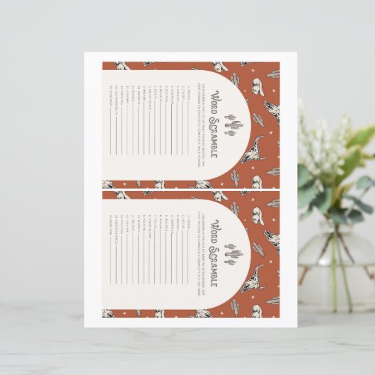 Papier Jeu Wild West Word Scramble (Debout devant)