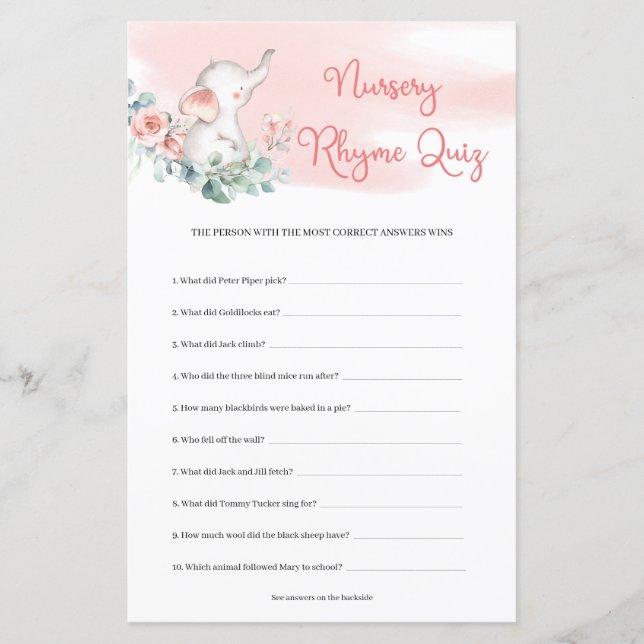 Papier Jeune fille Eléphant Eucalyptus couronne crèche qu (Devant)