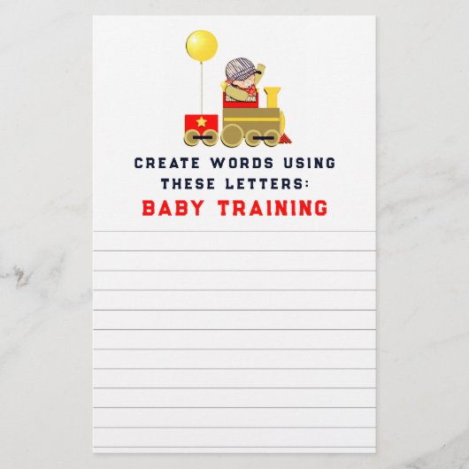 Papier Jeux baby showers (Devant)