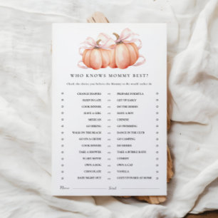 Papier Jeux d'activité citrouille Pink Bow Baby shower