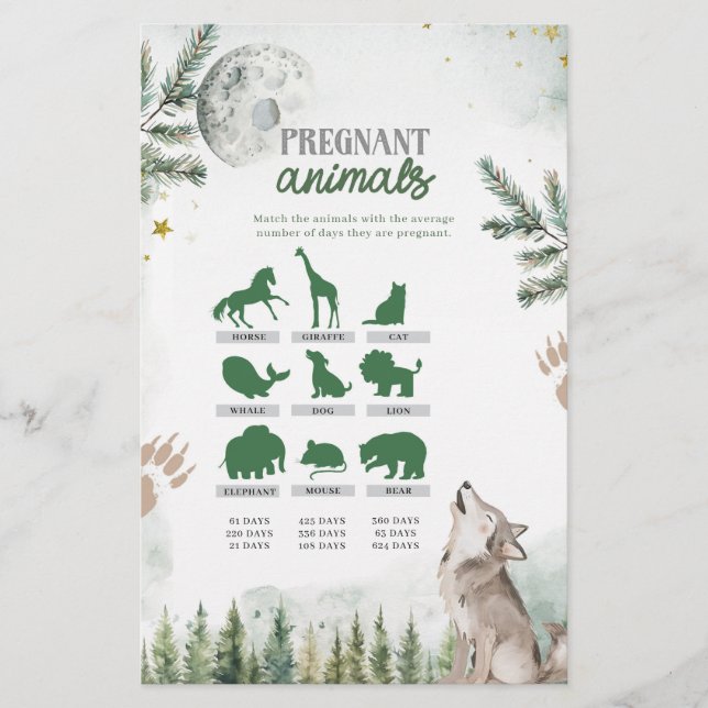 Papier Jeux d'animaux enceintes Loup de forêt (Devant)
