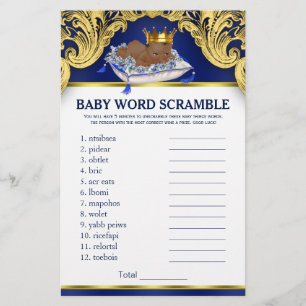 Papier Jeux de Baby shower afro-américains